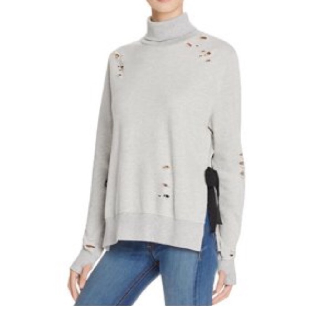 Pam & Gela Distressed Pullover Turtle neck‎ Size XS